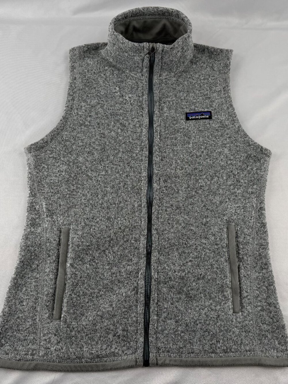 Patagonia Better Sweater Fleece Vest Womens Small Gray Full Zip Pockets Logo